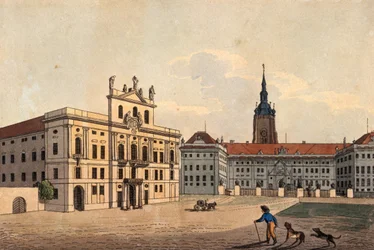 Palais des archevêques et la 1ère cour du château de Prague, vers 1810